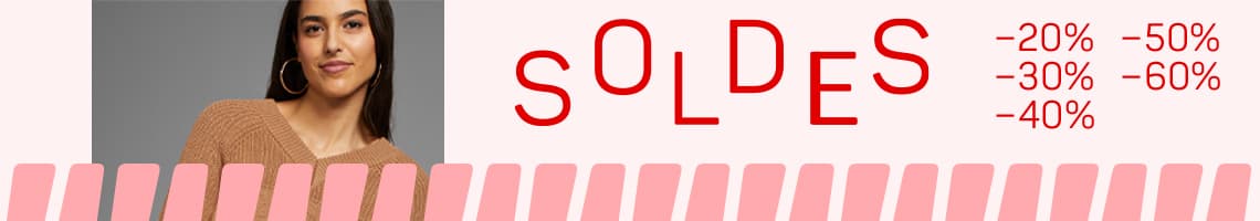 SALE – 20 %, 30 %, 40 %, 50 %, 60 % Rabatt – Frau im Pullover lächelt in die Kamera