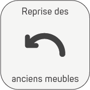 Reprise des anciens meubles – Icône de flèche courbée vers la gauche sur fond clair