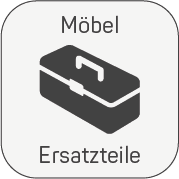 Möbel Ersatzteile – Symbol einer Werkzeugkiste als Icon