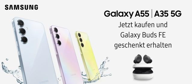Samsung Galaxy A55 5G & A35 5G – Jetzt kaufen und Galaxy Buds FE geschenkt erhalten