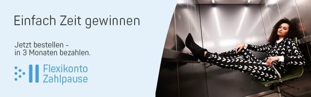 Flexikonto Zahlpause - Einfach Zeit gewinnen. Jetzt bestellen - in 3 Monaten bezahlen.