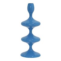 Blauer Kerzenhalter mit geschwungenem Design und drei abgestuften Abschnitten
