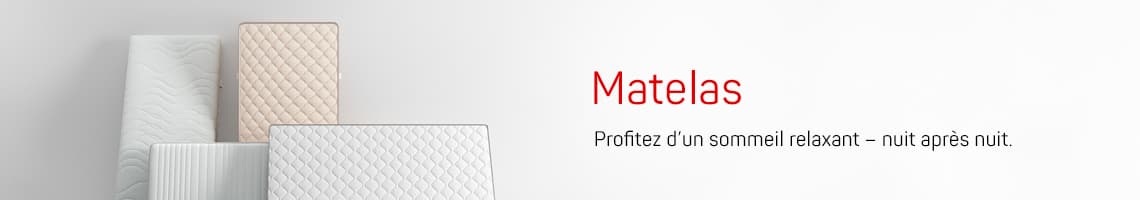 Matratzen – Geniessen Sie entspannenden Schlaf – Nacht für Nacht. Verschiedene Matratzenmodelle stehen nebeneinander.