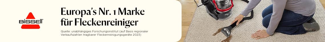 Europa’s Nr. 1 Marke für Fleckenreiniger – Person reinigt Teppich mit Fleckenreinigungsgerät.