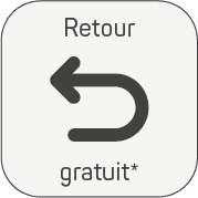 Gratis Retoure – Pfeilsymbol für kostenlose Rücksendung im Shop