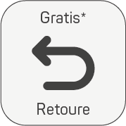 Gratis Retoure – Pfeilsymbol für kostenlose Rücksendung im Shop