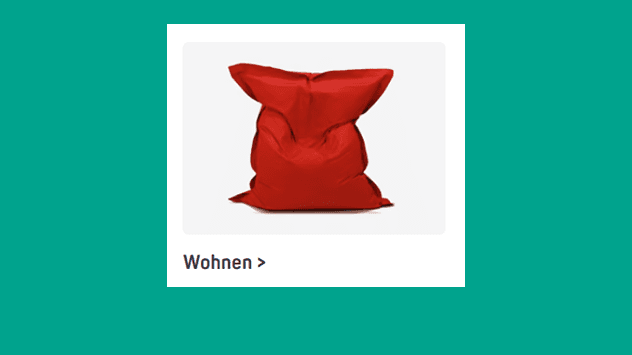 Wohnen – roter Sitzsack vor weissem Hintergrund als Teaser für Wohnbereich