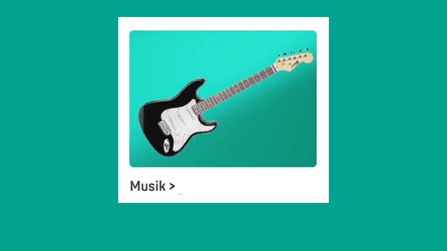Musik – schwarze E-Gitarre mit weissem Korpus vor türkisfarbenem Hintergrund
