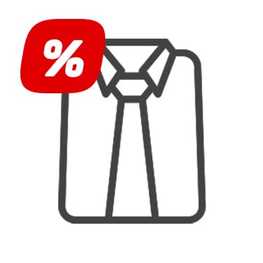 Symbol eines gefalteten Hemds mit Krawatte als Icon für Businesskleidung