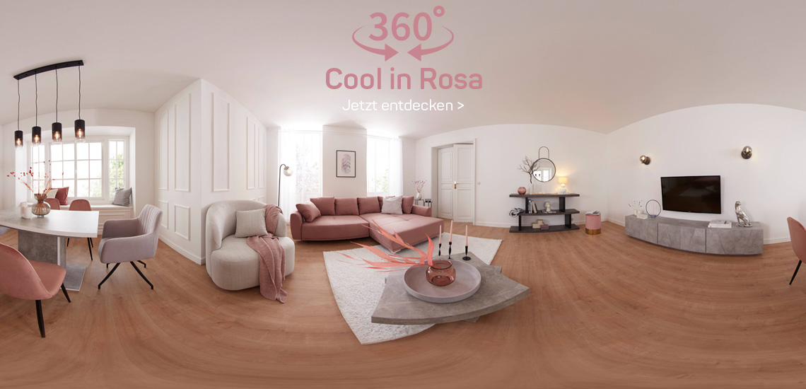 360° Räume - Cool in Rosa