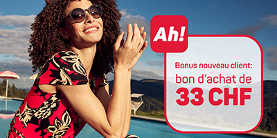 Bonus nouveau client: bon d'achat de 33 CHF 