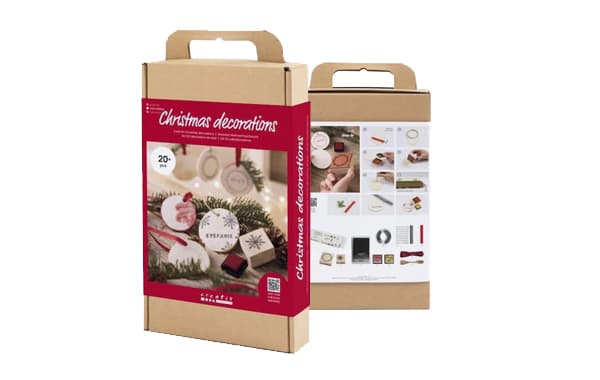 DIY Christmas Baubles with Christmas decorations – Set mit Kugel, Miniaturbäumen, Schnee, Stift und Anleitung