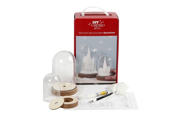 DIY Christmas Baubles with Christmas decorations – Set mit Kugel, Miniaturbäumen, Schnee, Stift und Anleitung