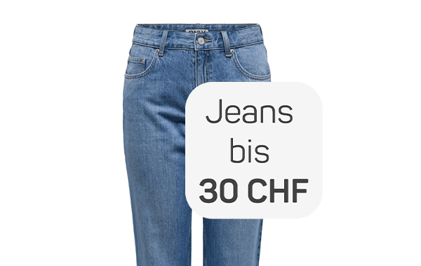 Jeans bis 30 CHF – blaue Jeanshose von vorne abgebildet